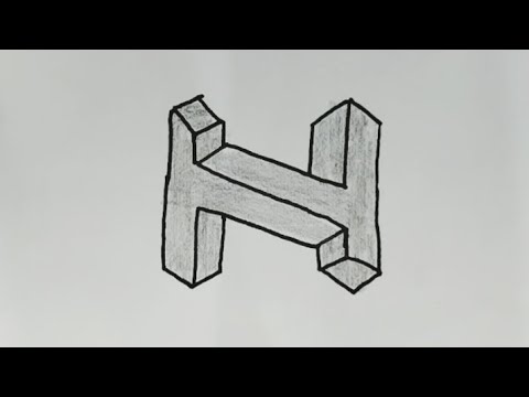 How to Draw 3D Letter H | 3d drawing | drawing tutorial |Easy drawing | How to draw