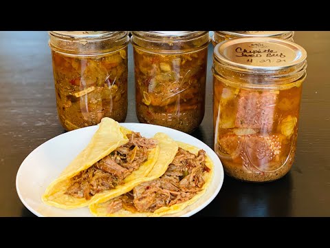 Home Canned Chipotle Beef Taco Meat ~ Pressure Canning...