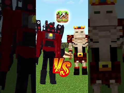 EPIC TV MAN TEAM BATTLE vs SKELETON KING in Minecraft PE - Who Wins?!