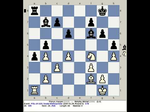 Piorun, Kacper vs Motyka, Michal | Poland Chess U20 2007, Wielkopolska