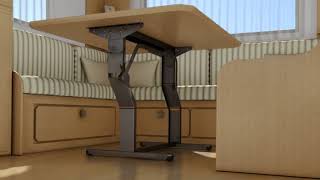 Rám stolu sklopný HTA 116/26 600 mm, hnědá