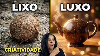 RECICLE c/ Criatividade. Cascas de COCO seco Ideias Faça Você Mesmo 