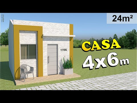 Olhas só essa mini casa 4x6m - Projeto de Casa com 24m²