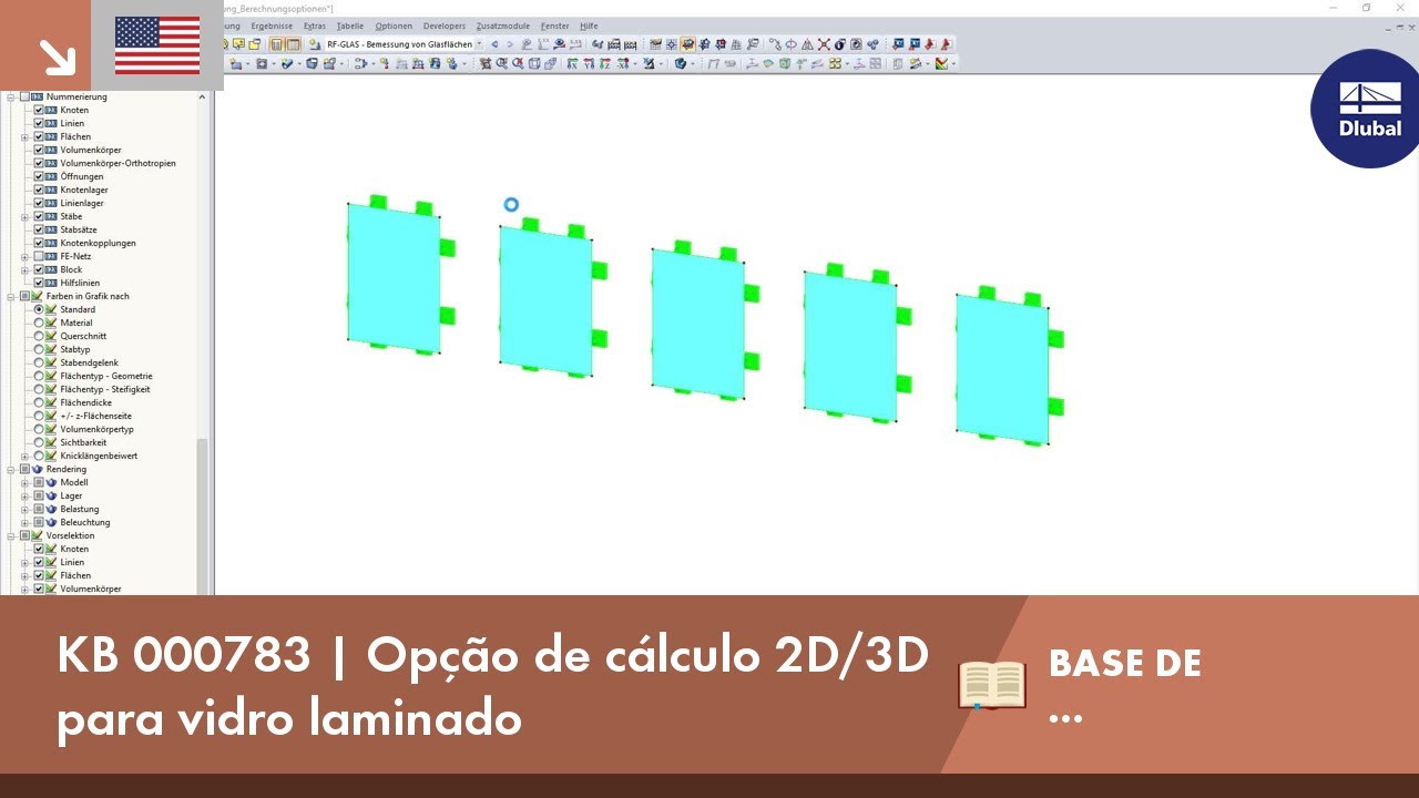 KB 000783 | Opção de cálculo 2D/3D para vidro laminado