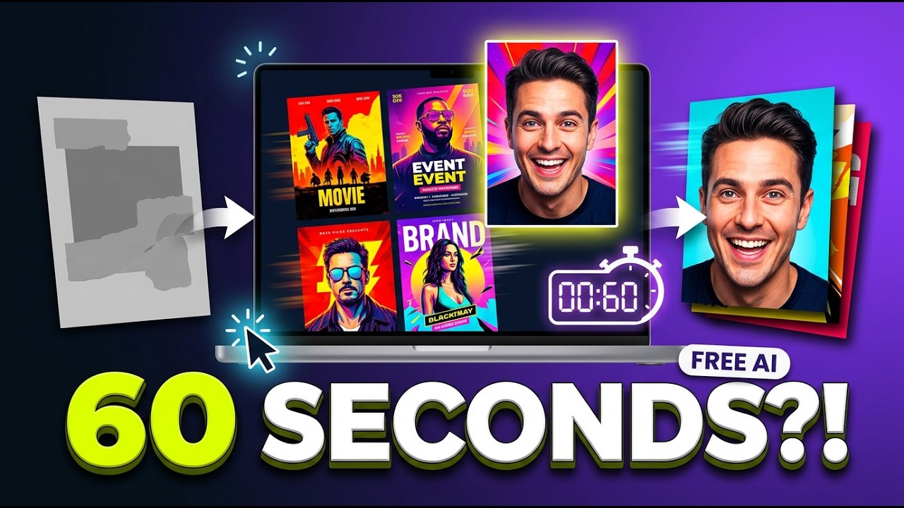 Create 5 VIRAL POSTERS in 60 SECONDS with AI (FREE)