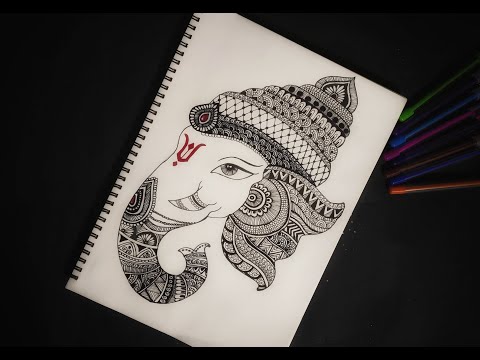 Ganesha Drawing || Easy Zentangle Art || How to draw Ganesha || Mandala Art