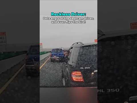 Road Raging Mercedes Driver Finds Karma!
