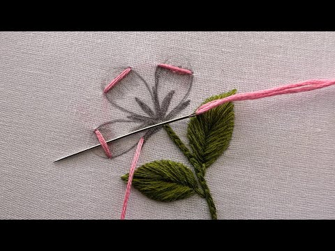 Cute flower embroidery|hand embroidery|hand craft|embroidery for beginners