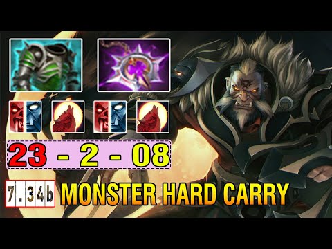Super Strong Carry [Lycan] Unreal Damage 23Kills with Full Stats Build Dota2 7.34B