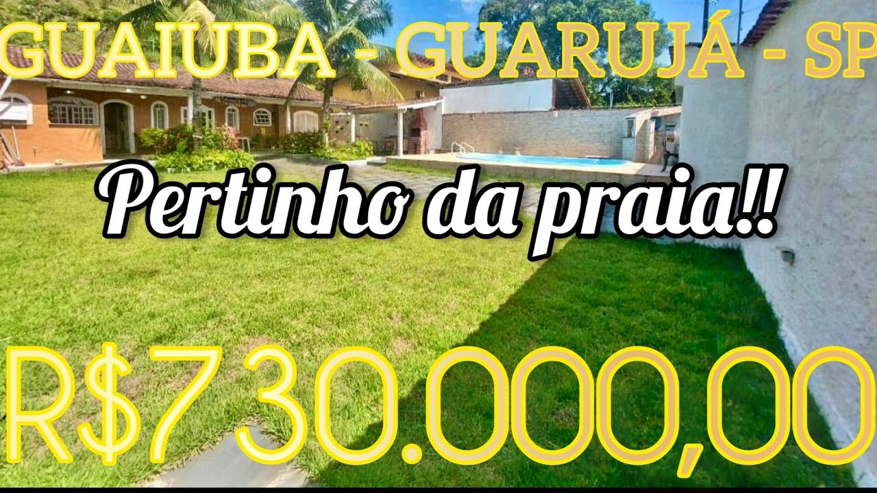 Casa com piscina no Guaiuba ao lado da praia do tombo em Guarujá - SP