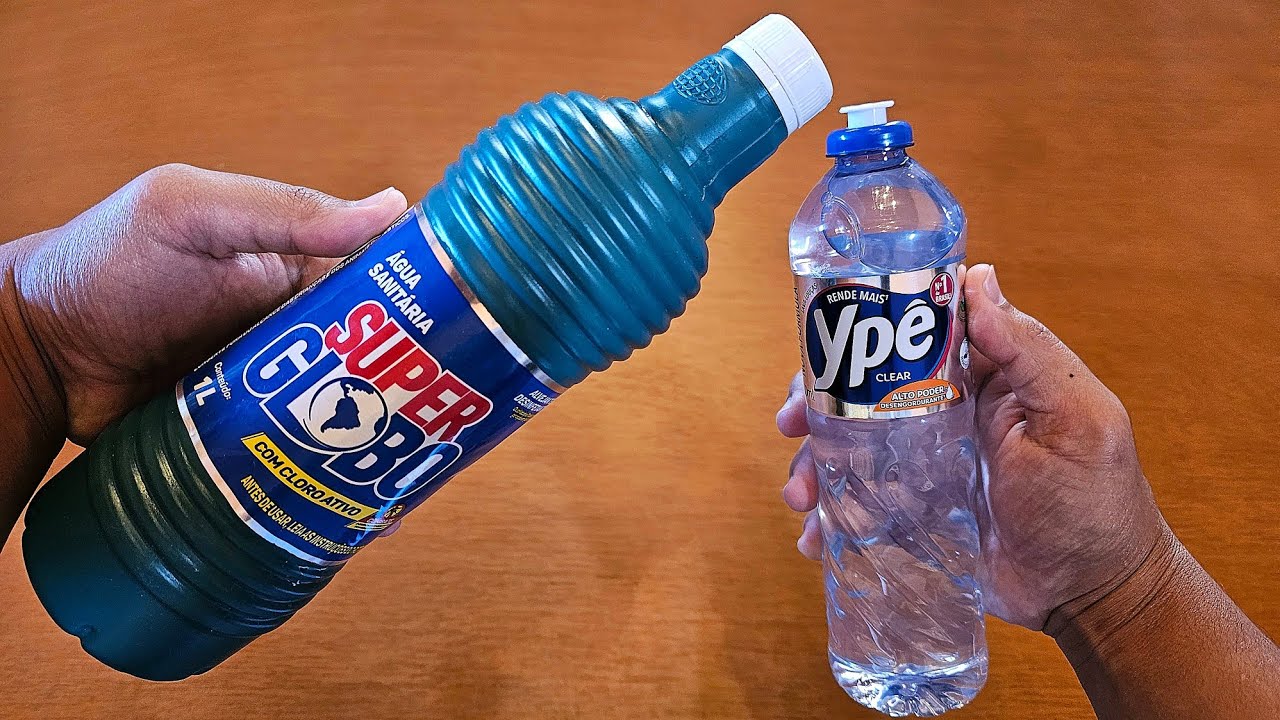 É só misturar ÁGUA SANITÁRIA no DETERGENTE e não precisa mais gastar no mercado