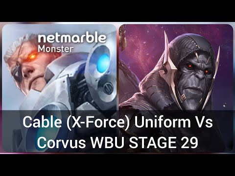 Cable (X-Force Uniform) Vs Stage 29 Corvus WBU (No CTP) - Marvel Future Fight