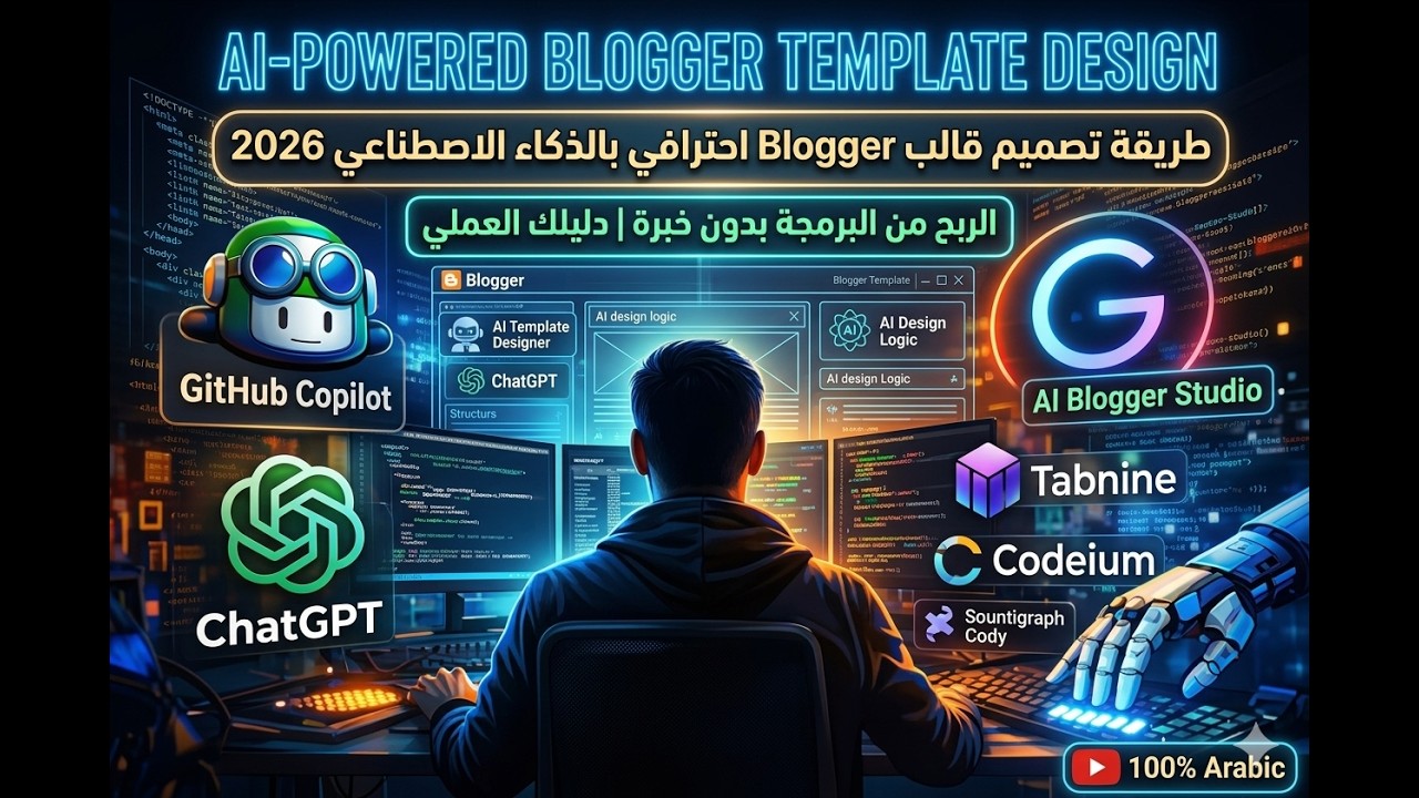 طريقة تصميم قالب بلوجر احترافي بالذكاء الاصطناعي 2026 | الربح من البرمجة بدون خ
