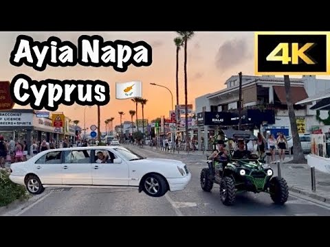 Ayia Napa - Cyprus 🇨🇾 Sunset 🌅🇪🇺 Driving in the new Miami of Europe