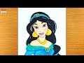 How to Draw Princess Jasmine | Disney Aladdin | Colored Pencil Sketch