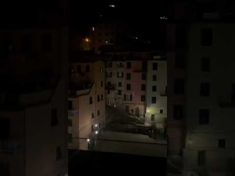 Balcony view at night - Riomaggiore, Cinque Terre, Italy