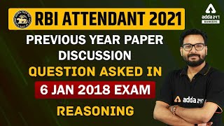 RBI Office Attendant Question Paper 2018 | Previous Year Reasoning Questions | Adda247