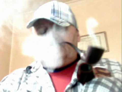 Smoking, My Churchwarden, Peterson'  s, Dublin, Pipe Tobaccos, with Scotland Hat; Scotland Shirt