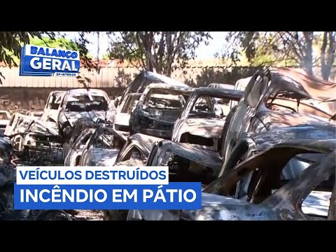 Incêndio em pátio do Detran destrói centenas de veículos em Jaboticabal (SP)
