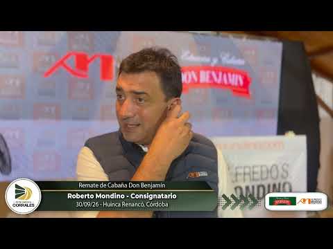 30-09-26 - Roberto Mondino - Consignatario - Remate de Cabaña Don Benjamín - Huinca Renancó, Córdoba