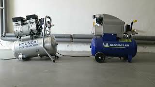 Tichý bezolejový kompresor 24 l, 2-válcový, 8 bar, 750 W, HYUNDAI