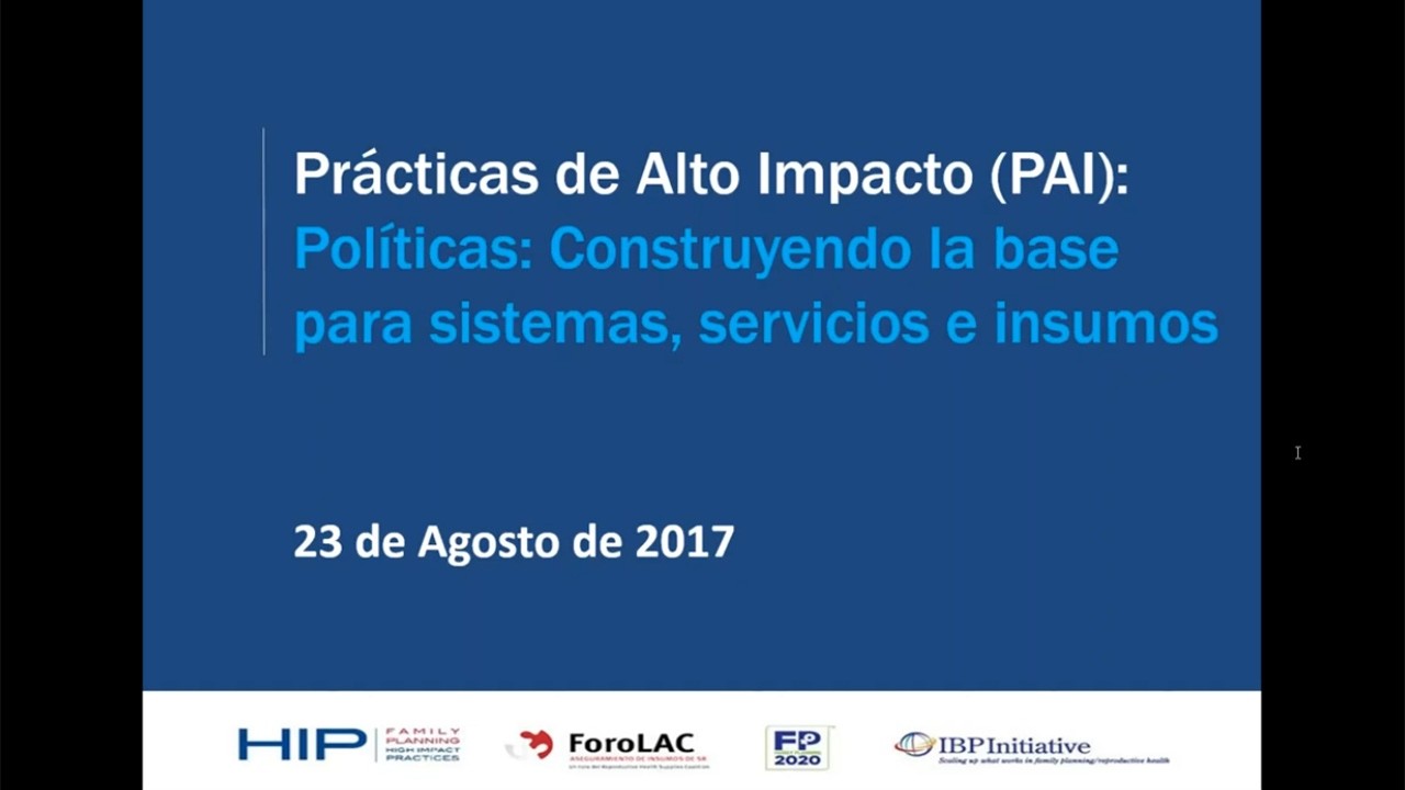 Políticas: Construyendo la base para sistemas, servicios e insumos