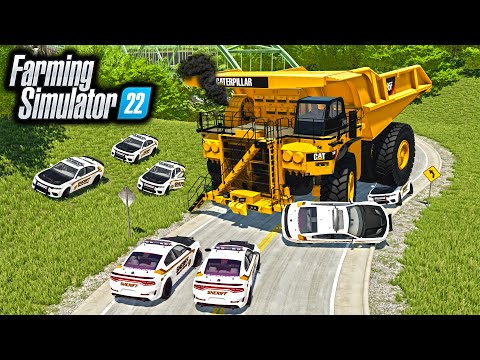 10 COPS CHASE DUMPTRUCK! (FS22 REDNECK)