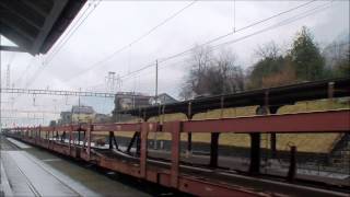 preview picture of video 'Bahnverkehr in Amsteg-Silenen am 04.01.2013 Pink Panther'