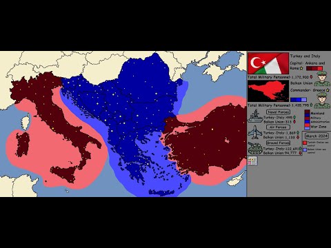 Turkey and Italy vs the Balkans (with Army Sizes)