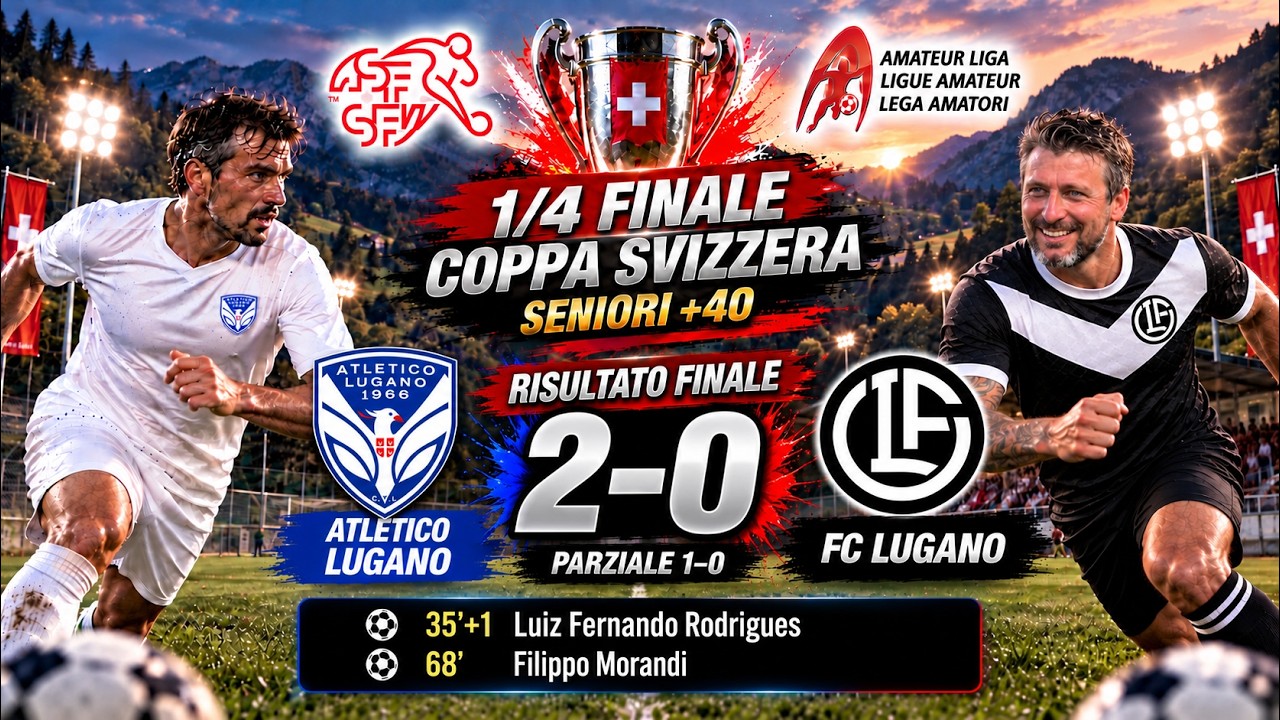 🔥 ATLETICO LUGANO – FC LUGANO 2-0 | HIGHLIGHTS DERBY | Coppa Svizzera Seniori +40 ⚽ #swissfootball