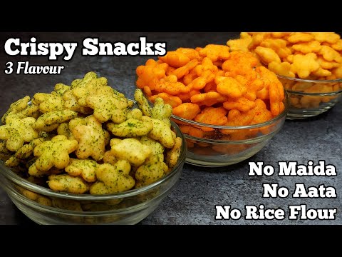 1 Month Storable Crispy Snacks Recipe 3 Ways ~ No Maida, No Aata, No Rice Flour | Tea Time Snacks !