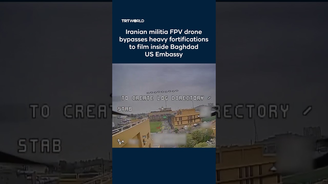Video | Iranian militia FPV drone bypasses heavy fortifications to film inside Baghdad US Embassy
