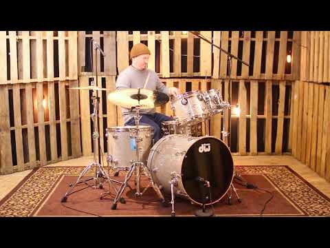 DW Collector's Maple/Mahogany Broken Glass Drum Set - 22, 10, 12, 16