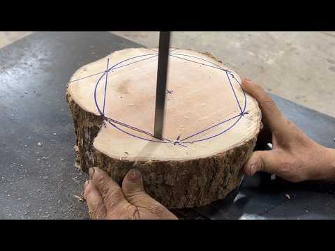 Carving a Giant Wooden Nut