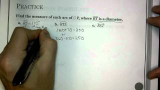 Sec 10.2:  Find Arc Measures