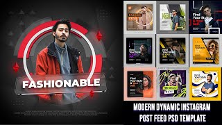 50+ Modern Dynamic Instagram Post Feed Photoshop Tutorial