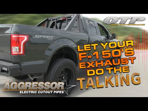 QTP Ford F-150 Aggressor Electric Cutout Pipe