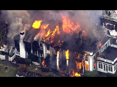 Fire Still Raging, Portions of $3 Million Concord, Mass. Home’s Roof Now Collapsing