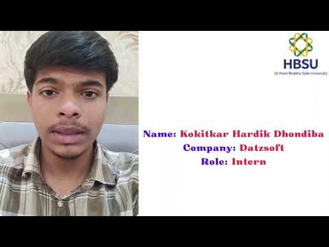 Watch Hardik's Journey at HBSU video