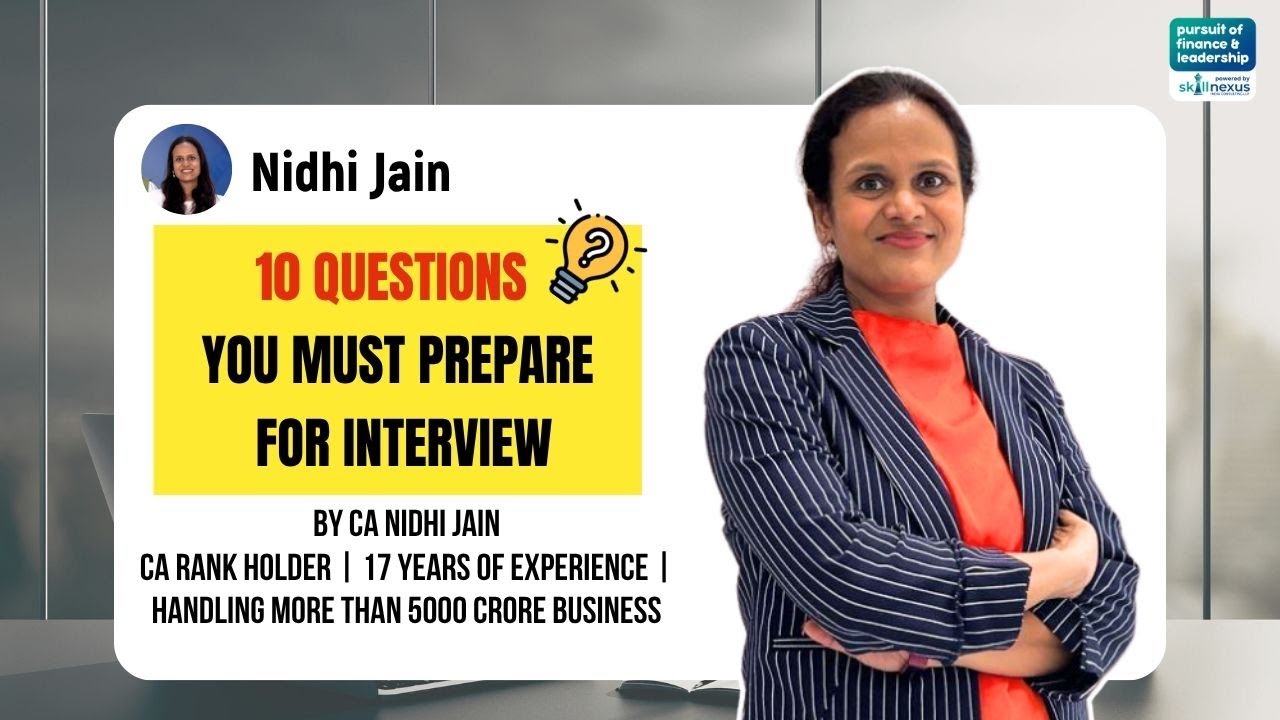the 10 most important interview questions every recruiter asks- CA Nidhi Jain.