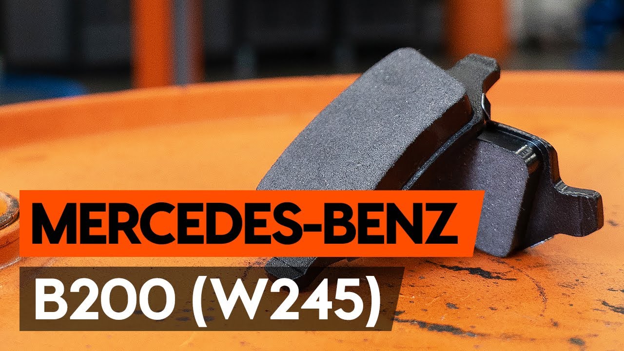 Kaip pakeisti Mercedes W245 stabdžių trinkeliu: galas - keitimo instrukcija
