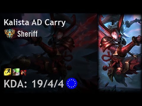 Kalista AD Carry vs Tristana - Sheriff - EUW Challenger Patch 7.21