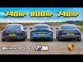 BMW M8 v Panamera v GT 4-Door: 800hp DRAG RACE