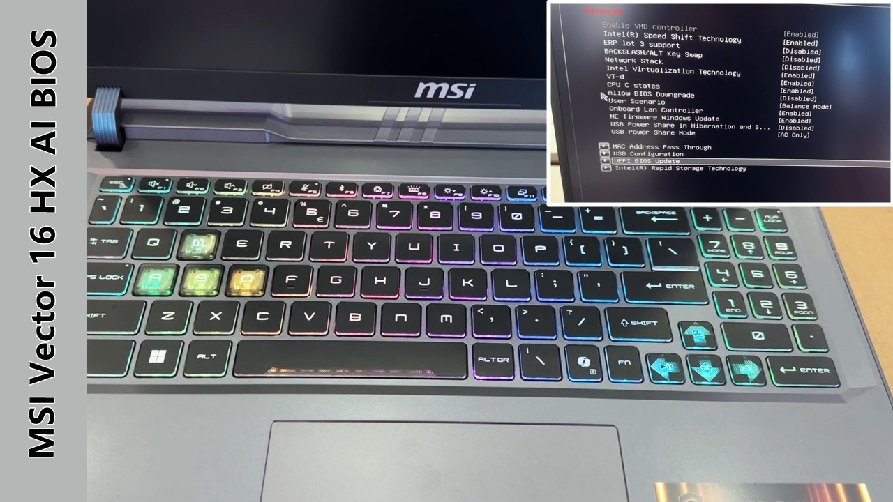 MSI Vector 16 HX AI - How to Enter BIOS and Boot Menu Options