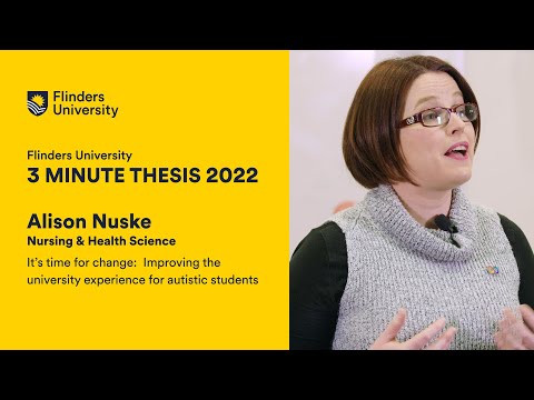 Flinders 3 Minute Thesis 2022 - Alison Nuske