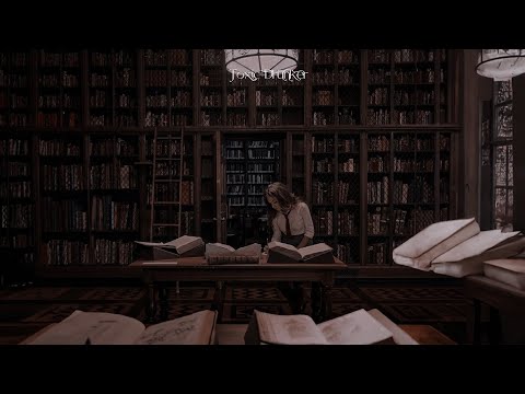 You're studying in a ancient library room with rain sounds | Dark academia playlist