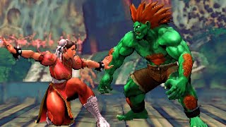 Street Fighter ! Chun-Li vs Blanka SF gameplay ! Capcom games ! Street Fighter gameplay !