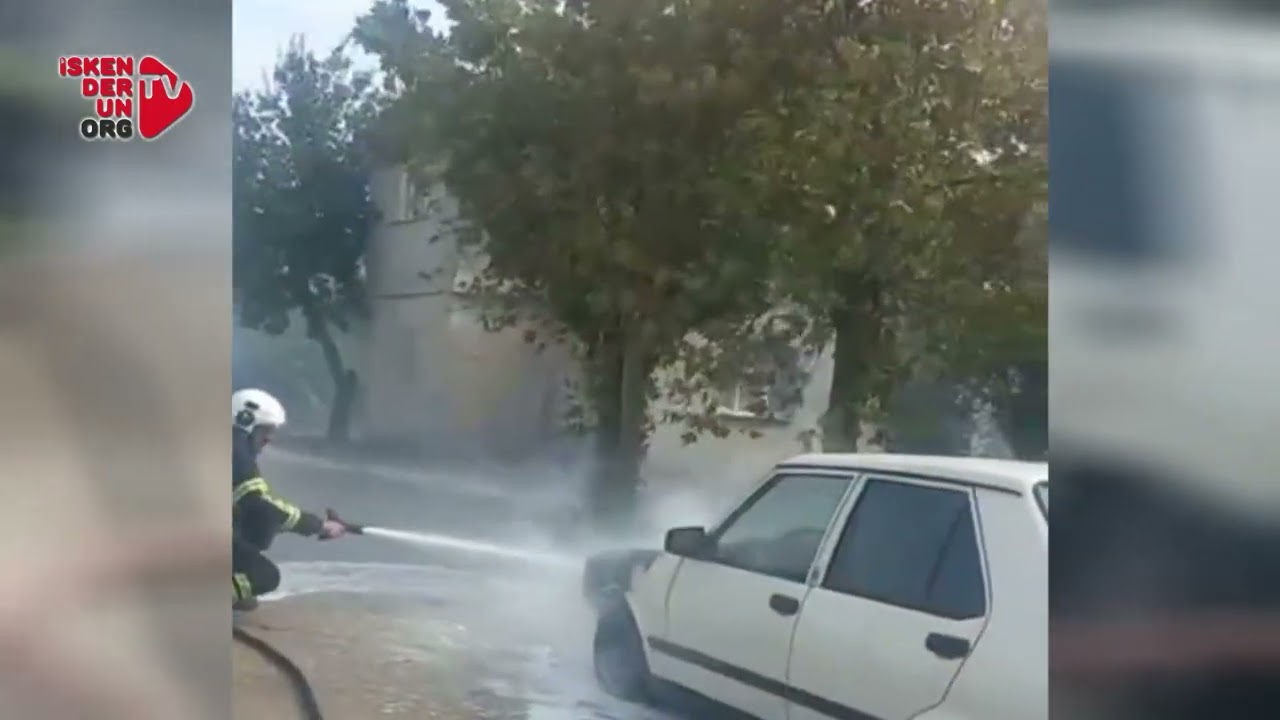 Erzin’de Seyir Halindeki Otomobil Alev Aldı