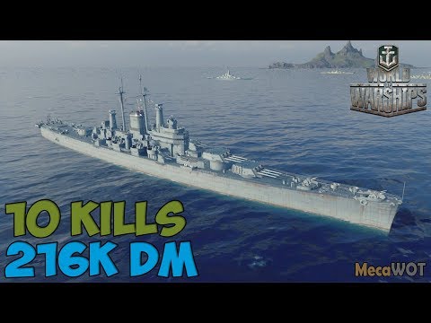 World of WarShips | Des Moines | 10 KILLS | 216K Damage - Replay Gameplay 1080p 60 fps