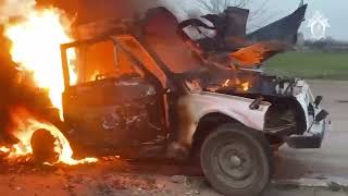 На Херсонщині підірвали автомобіль командира взводу патрульно-постової служби (відео)